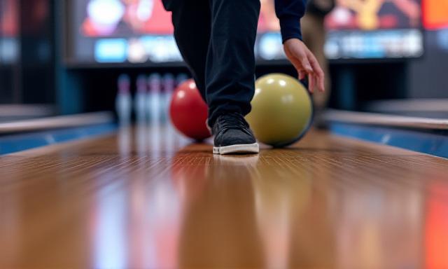 Primo piano di un giocatore che rilascia la palla sulla pista