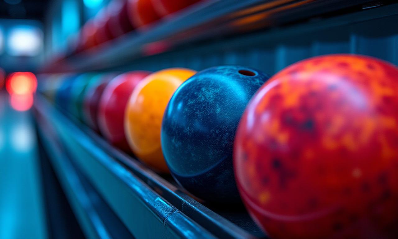 Diverse palle da bowling colorate su una rastrelliera